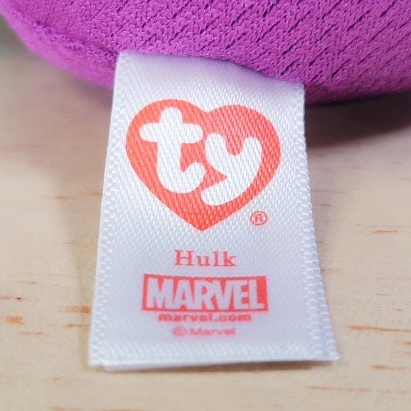 Original TY Beanie Babies Green Hulk 5" UltraSoft Stuffed Hero Marvel Plush NWT - Picture 7 of 8